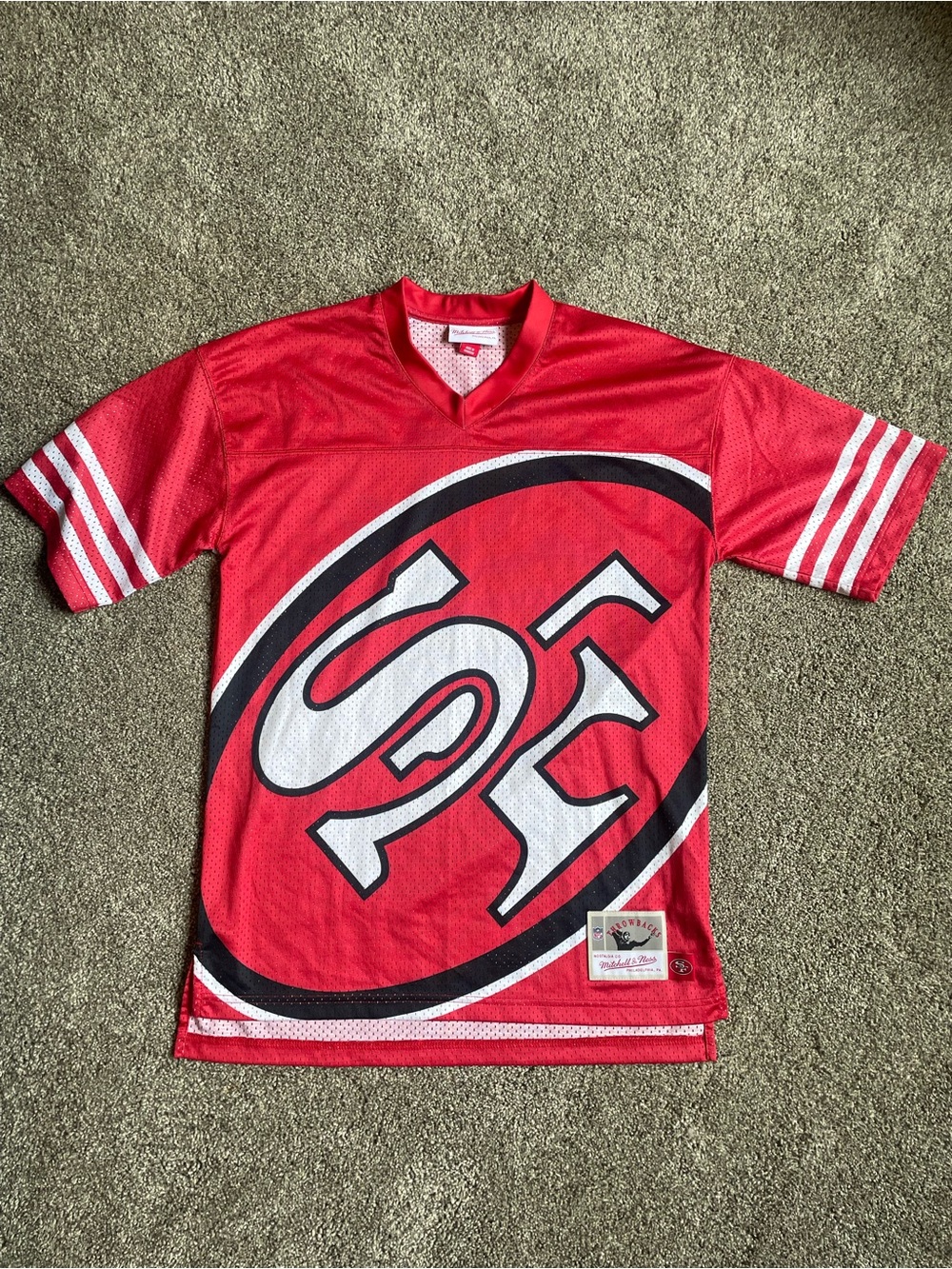 San Francisco 49ers Mitchell & Ness Throwback Mesh Football Jersey Youth 14-16
